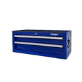 Industrial 2 Drawers Portable Metal Intermediate Box, 26" Middle Tool Chest Cabinet with Ball Bearing Drawer Slides, Steel Tool Storage Box Organizer 4008 Blue
