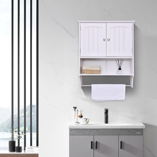 Bathroom Wall Cabinet with Towel Bar Over The Toilet Storage S104704