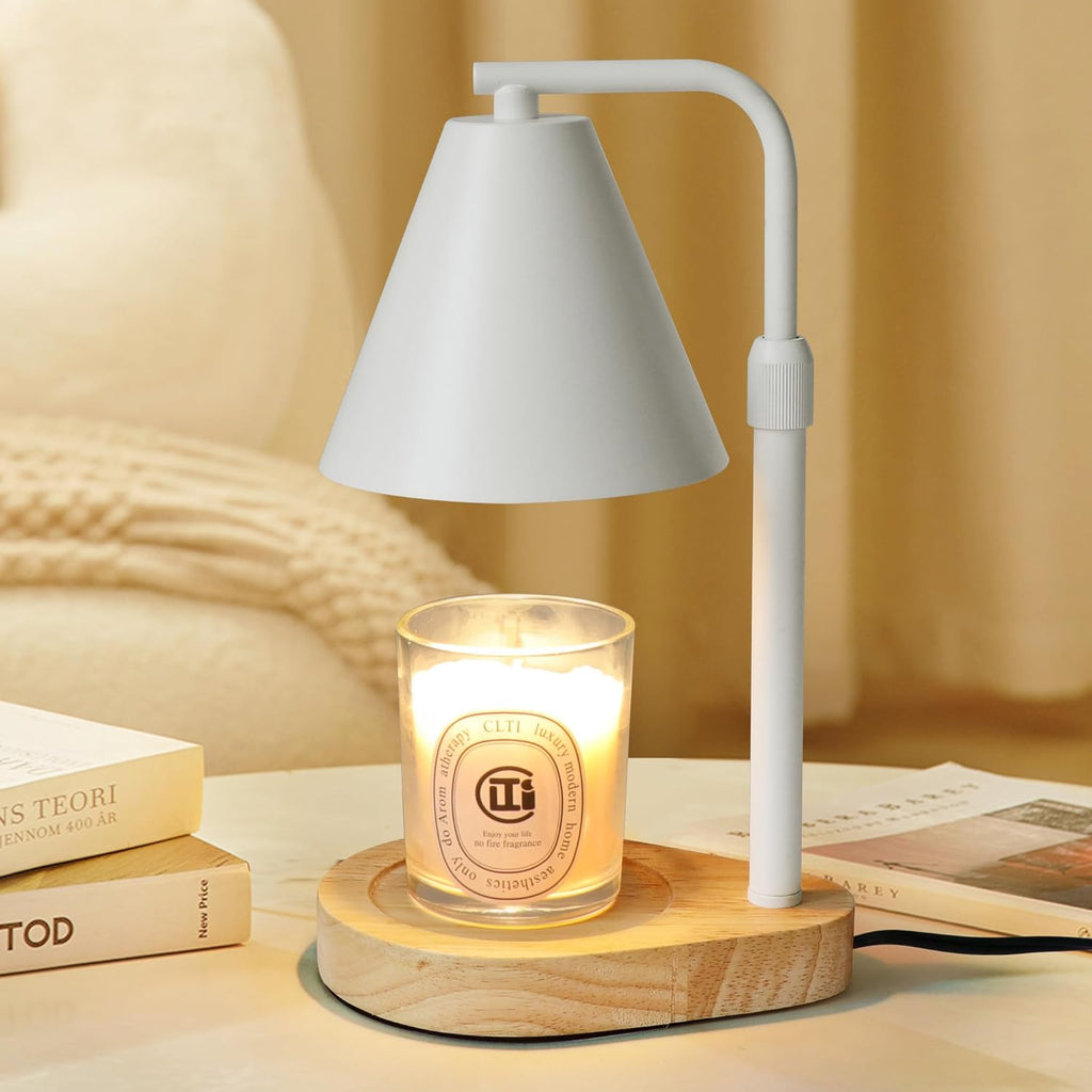 Candle Warmer Lamp with Timer, Adjustable Height Dimmable Candle Warmer with 2 Bulbs, for Mom, House Warming Gifts New Home Bedroom Decor Dimmable Candle Lamp Warmer for Scented Wax