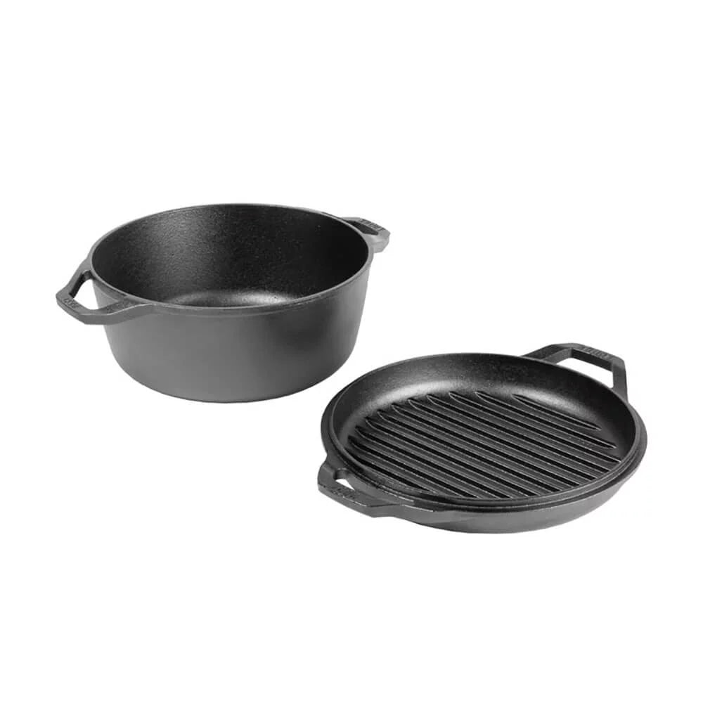 Lodge LC6DD 6 Quart Cast Iron Double Dutch Oven L7199
