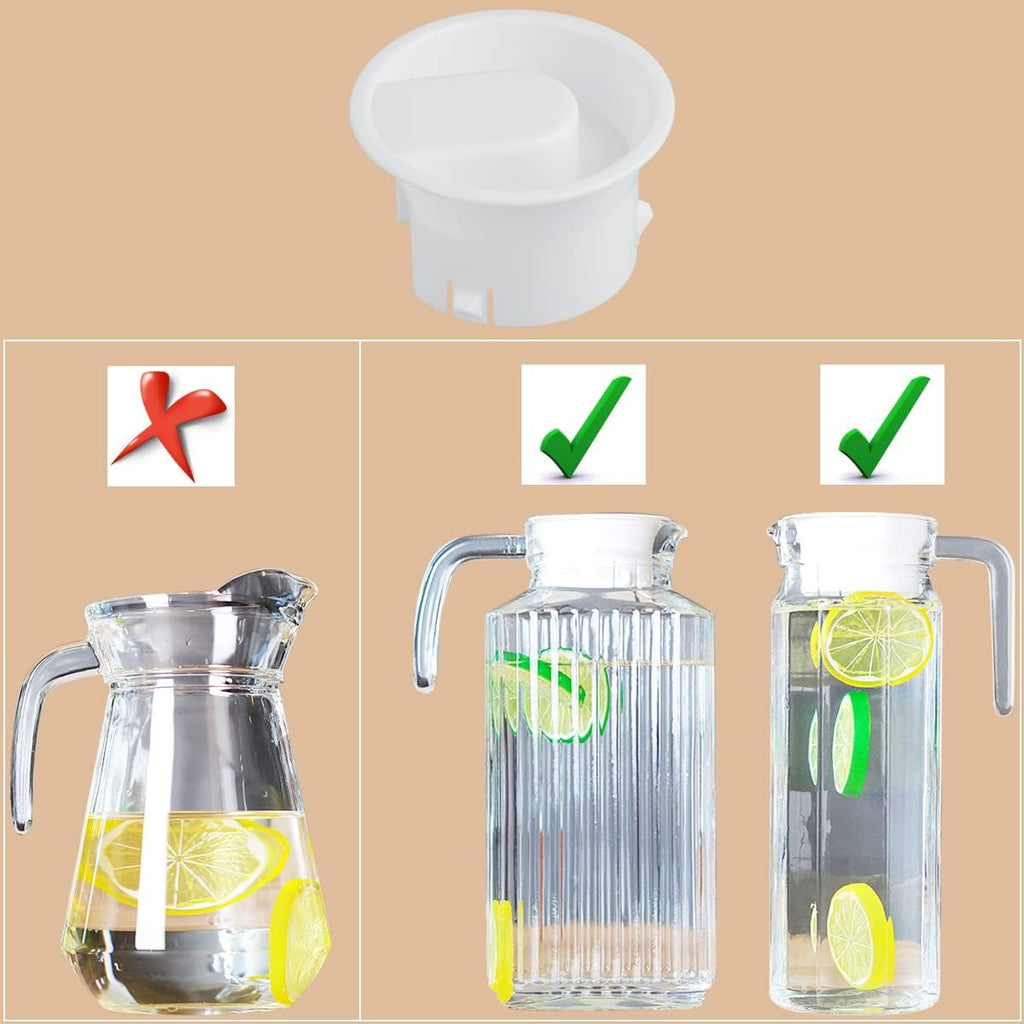 Glass Carafe Lids for Water Pitcher, Food Grade Plastic, White, 2 Pack P2134
