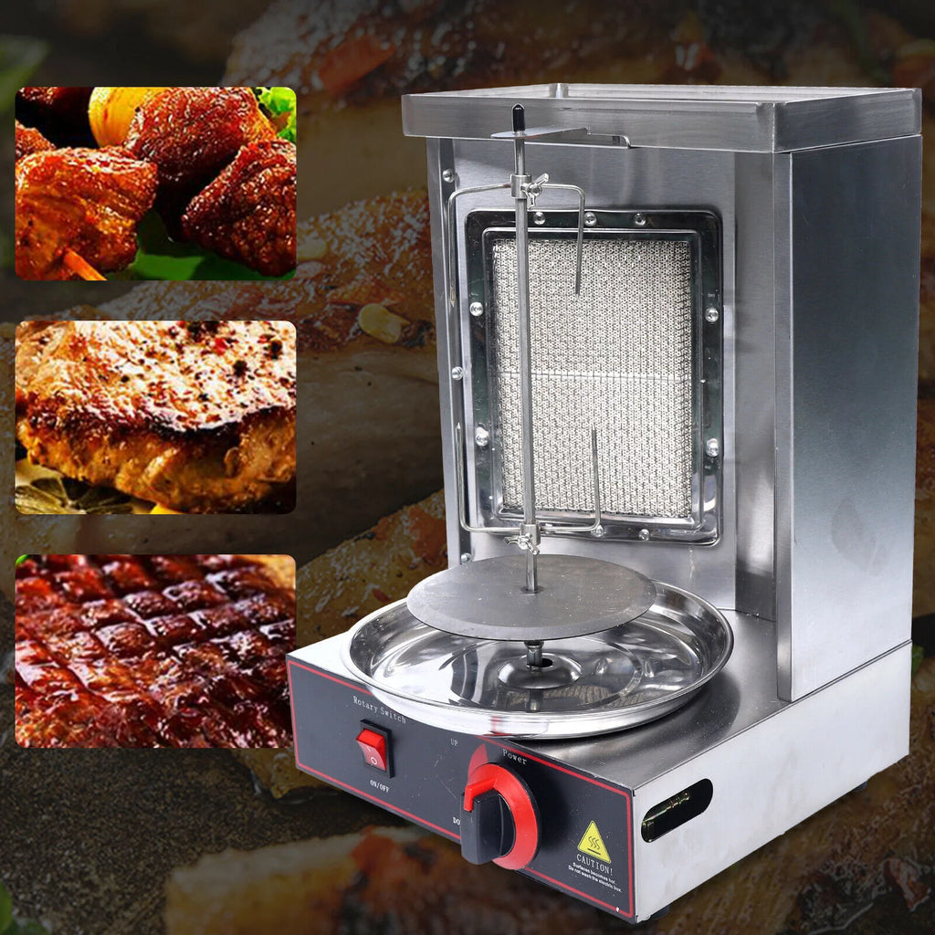 Gas Grill Meat Machine BBQ Rotisserie Oven Smokeless Vertical Broiler 110V LPG J55224