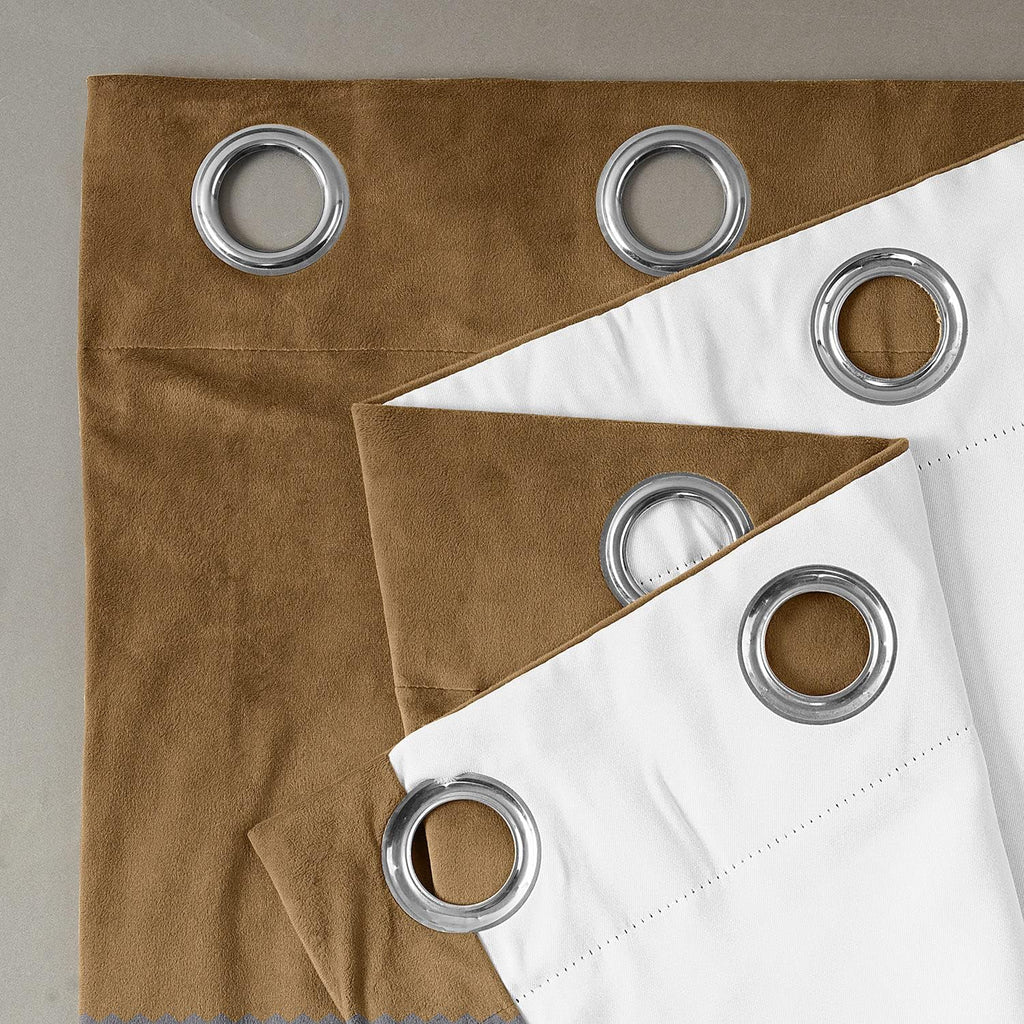 HPD Half Price Drapes Signature Grommet Blackout Velvet Curtains 50 x 96, Amber Gold L2171