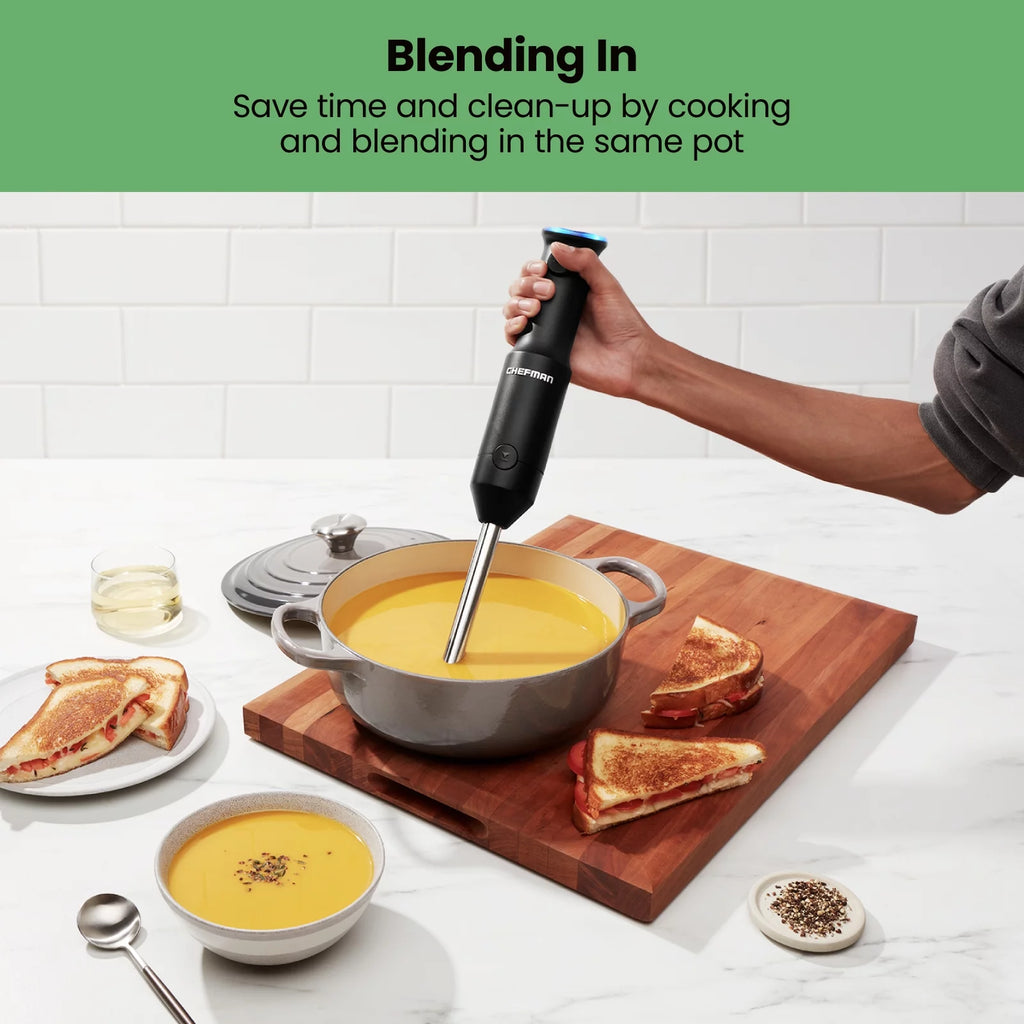 Chefman Cordless Handheld Immersion Blender, Variable Speed, Black G431
