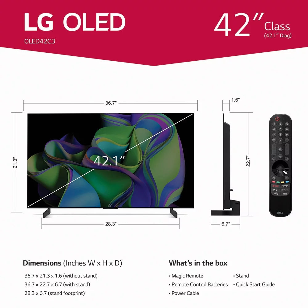 LG 42" 4K UHD OLED Smart TV with Dolby Vision C3 Series H356