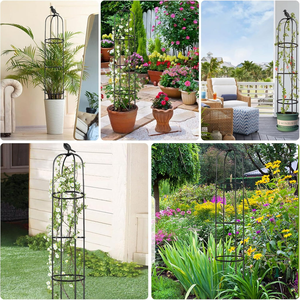 Garden Trellis for Climbing Plants Outdoor, 6ft Tall Plant Support J1513