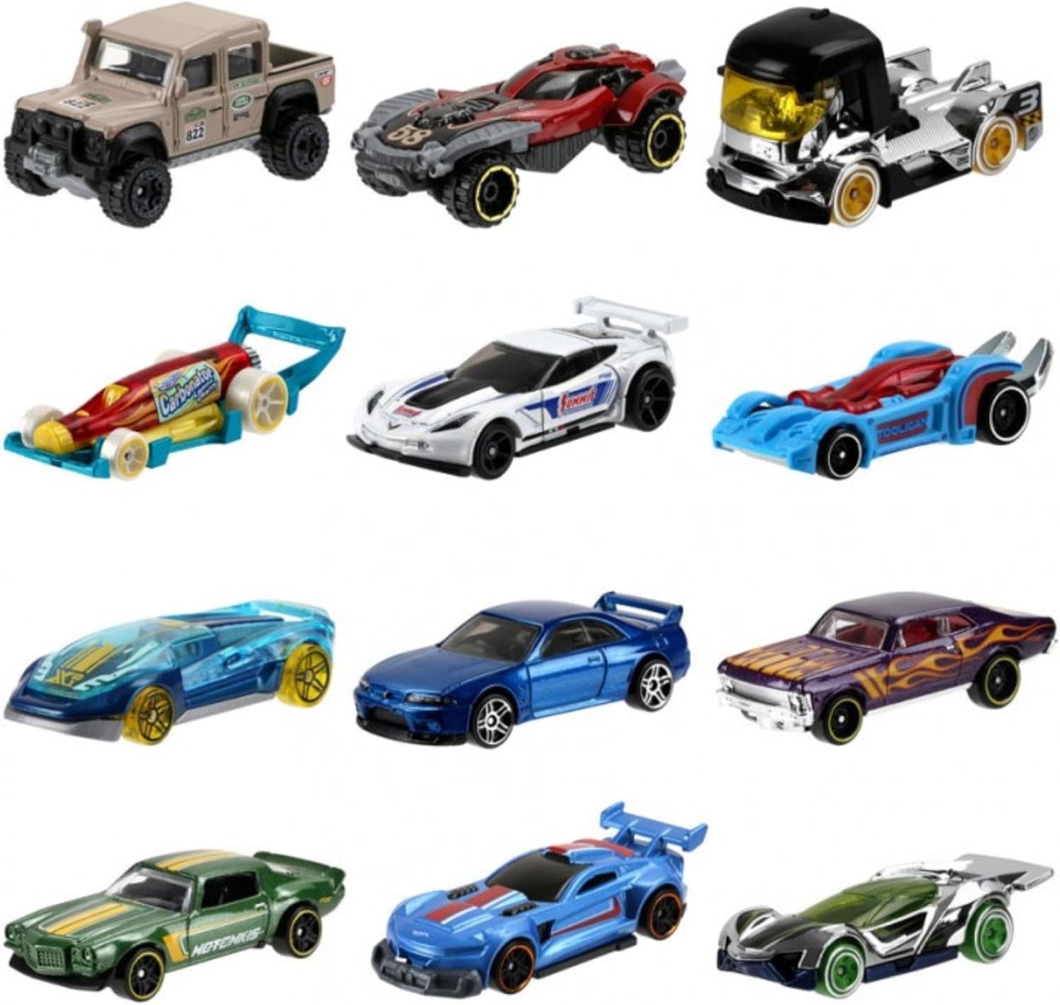 Mattel Hot Wheels 72 Count Die-Cast Toy Cars W4885