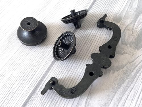 4.5" C-C Bail Drawer Pull Vintage Antique Black Bronze Cabinet Hardware D9926