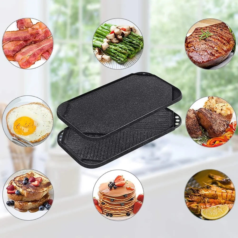 SENSARTE Nonstick Reversible Griddle Grill Pan for Stovetop and Camping, 19.5" x 10.7" W376999