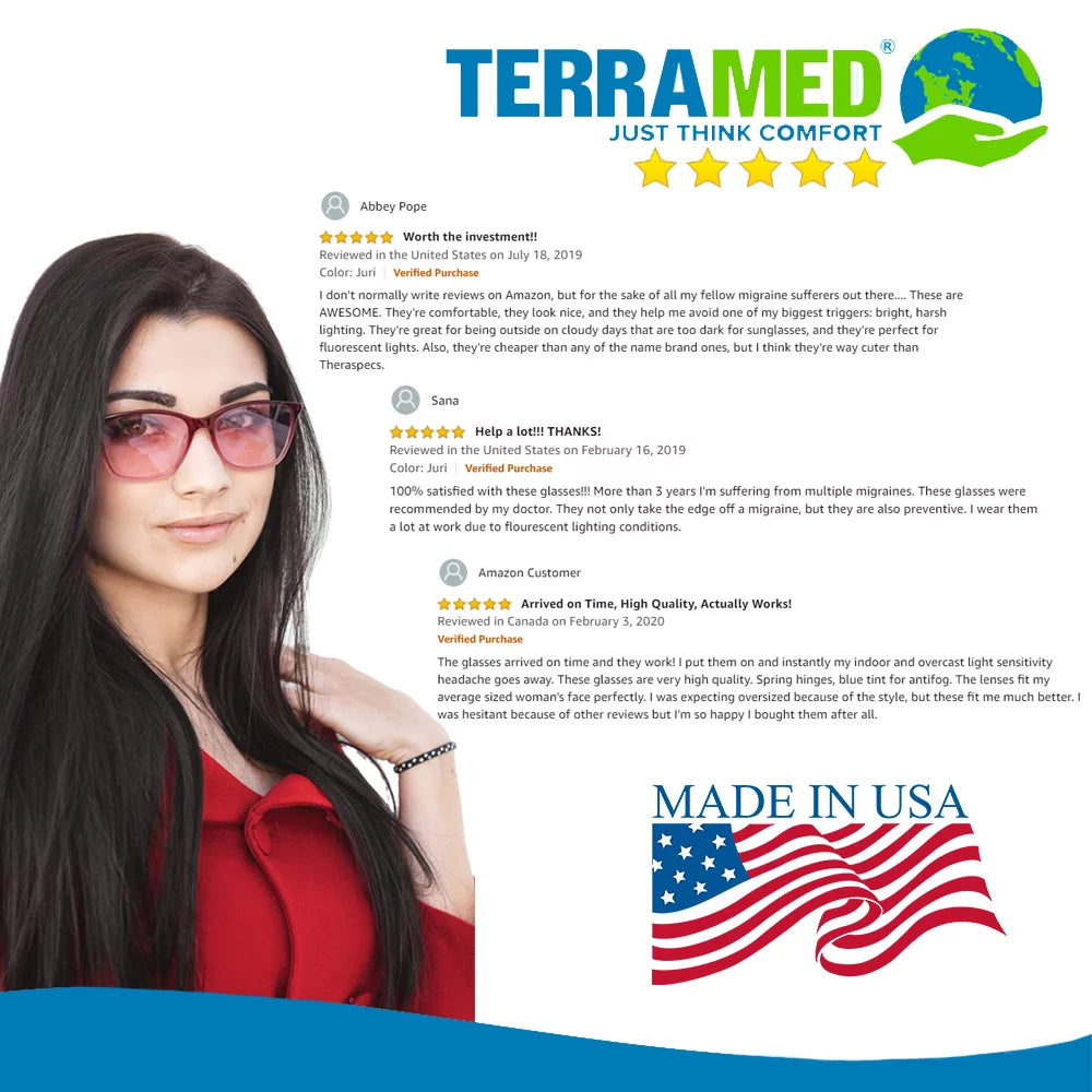 Terramed Juri FL-41 Migraine Glasses for Light Sensitivity Relief J117970