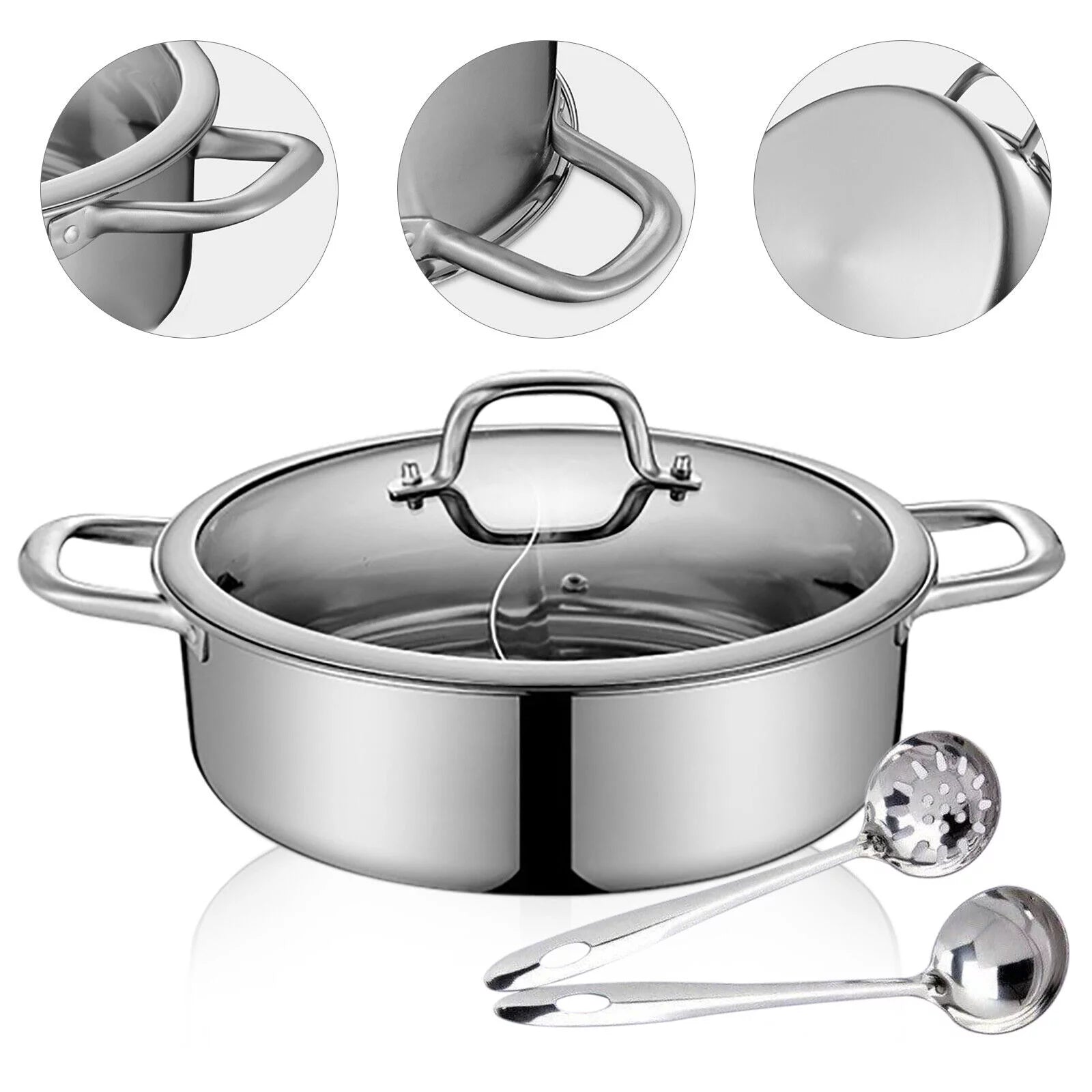 Stainless Steel Shabu Hot Pot for Induction & Gas Stove B9008