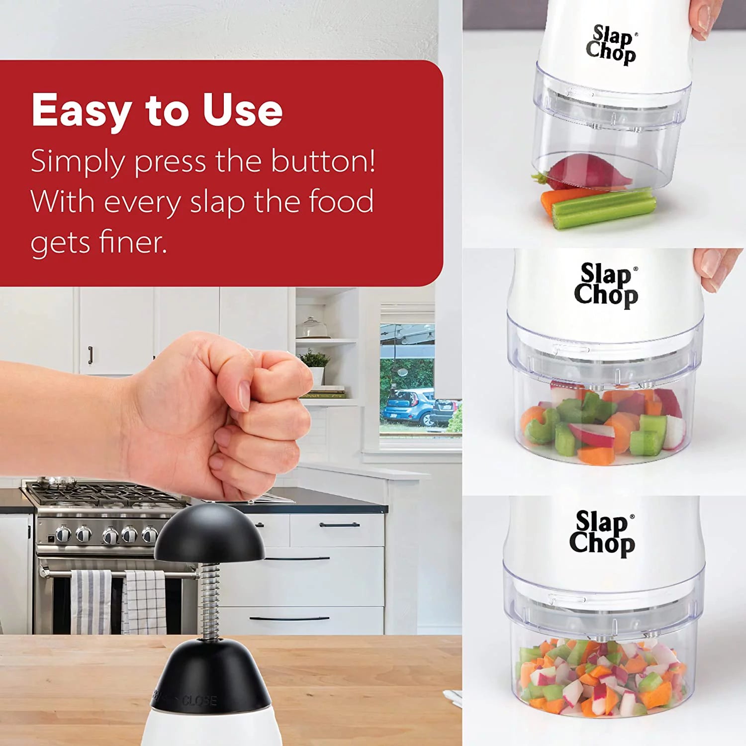 Original Slap Chop Slicer with Japanese Blades, Vegetable Chopper for Salads E646810