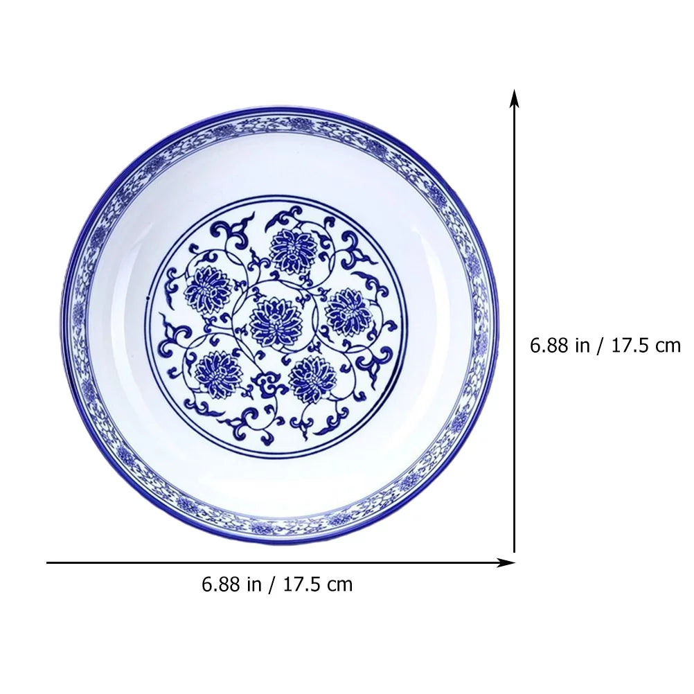 Chinese Style Ceramic Bowl Blue and White Porcelain for Home D3683