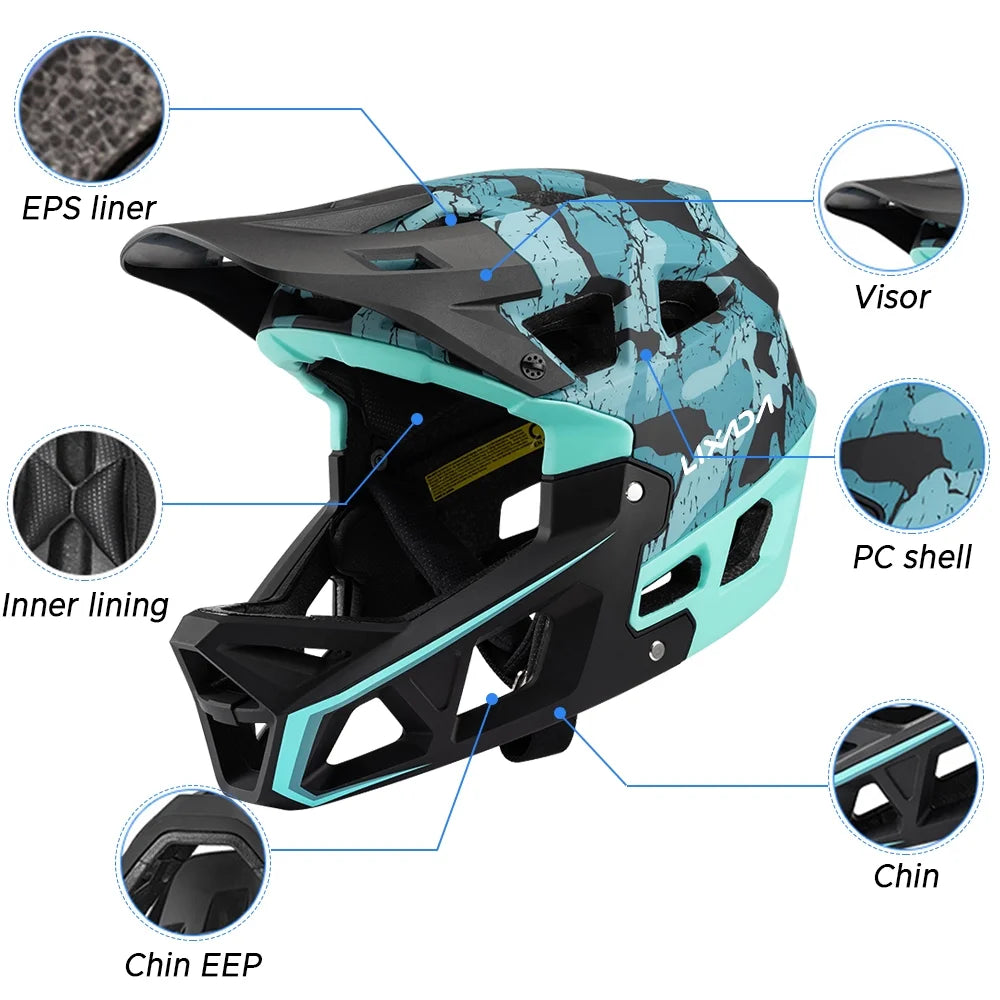Moobody Full Face Mountain Bike Helmet for Adult Racing K1000