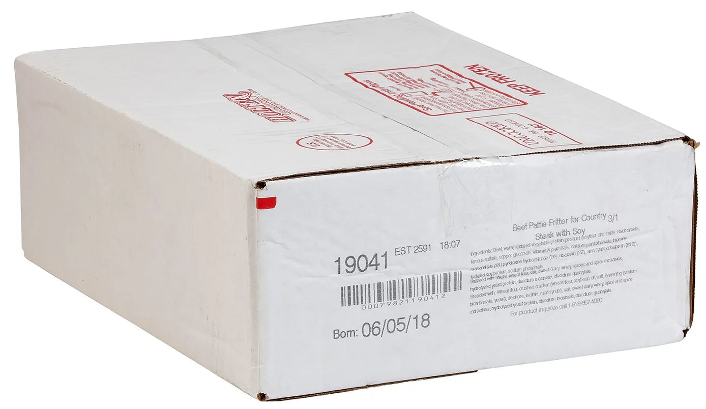 Holten Country Breaded Beef Steak Patty, 5.33 oz, 30 per case W525