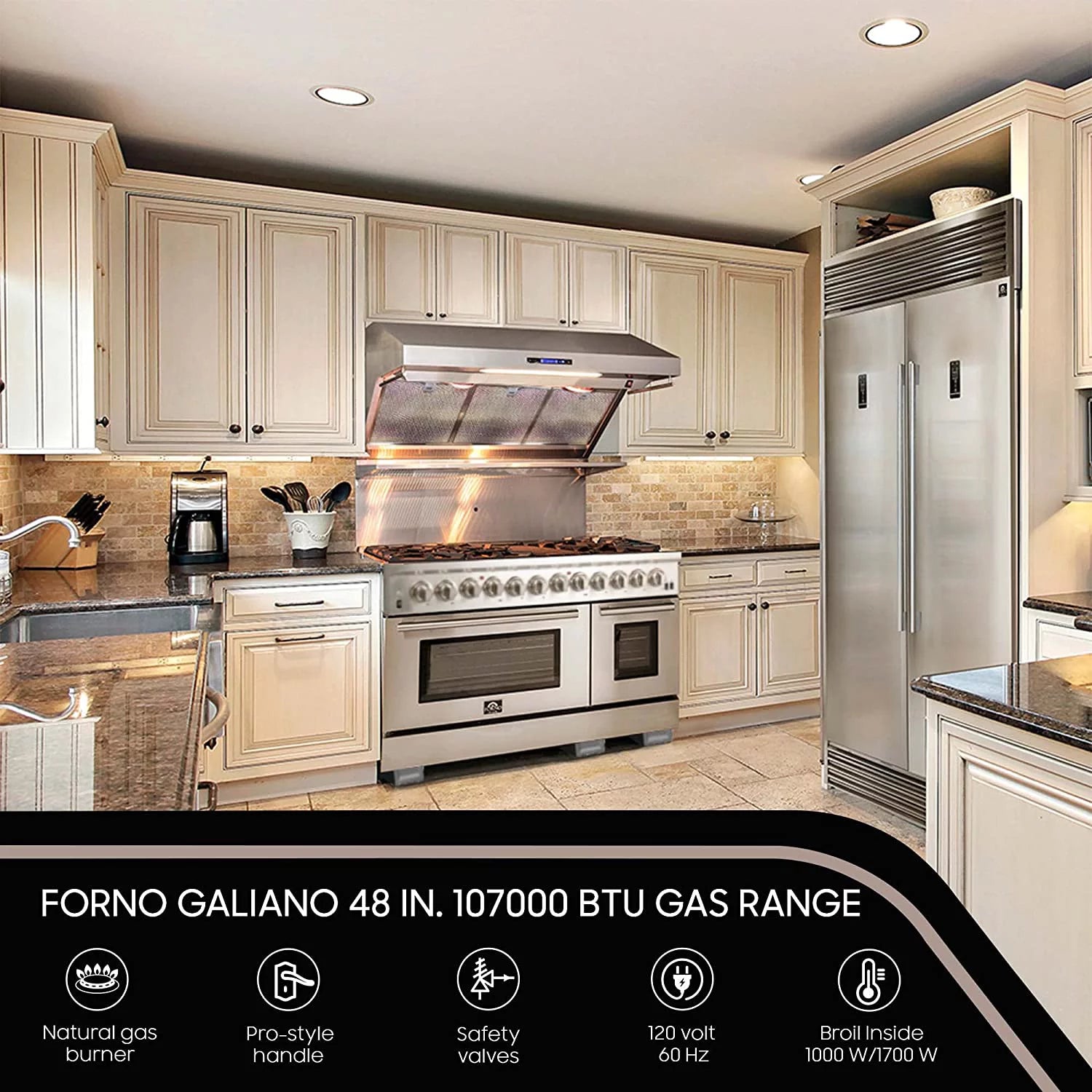 Galiano Gold Professional 48" Freestanding Gas Range H868