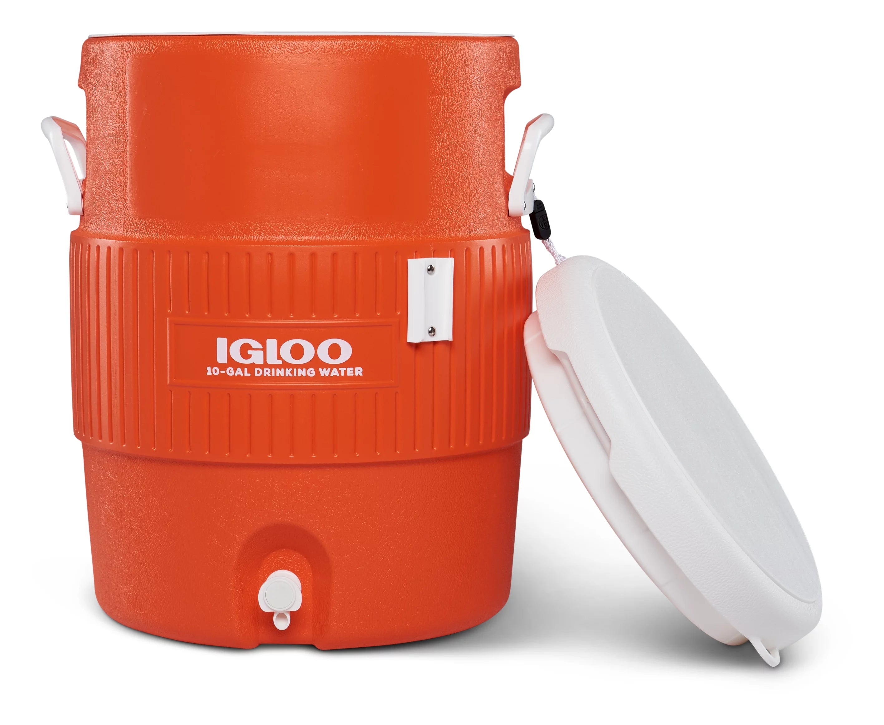 Igloo 10-Gallon Seat Top Water Jug with Cup Dispenser, Orange N320846