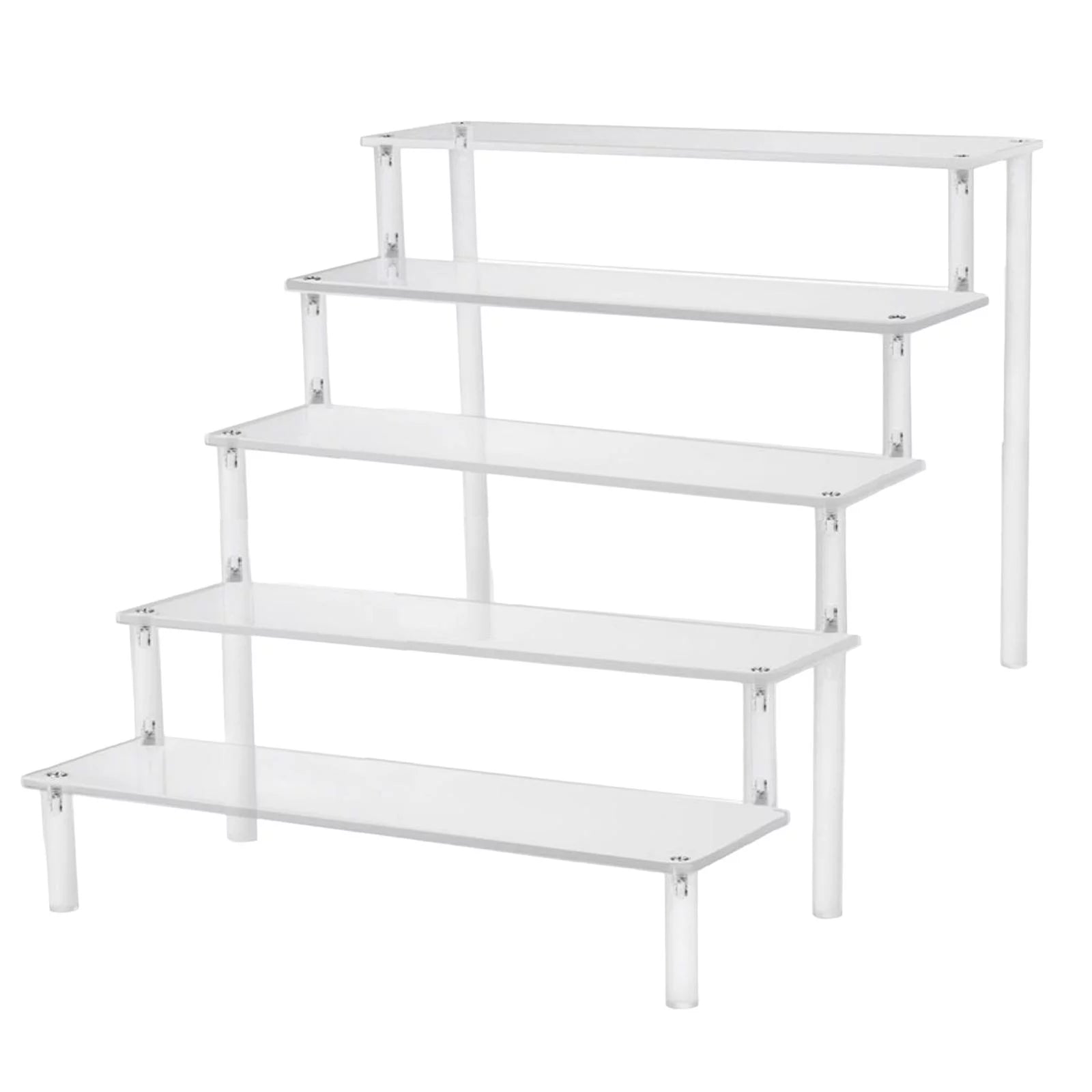Transparent Acrylic Display Riser Shelf Perfume Makeup Storage Organizer Cupcakes Cosmetics Ladder Countertop Collectibles Holder , 5 Tier