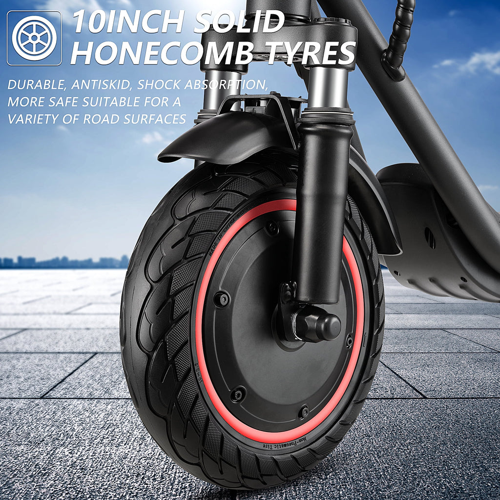 Electric Scooter for Adults, 500W Motor, 15 MPH, 10" Solid Tires U737