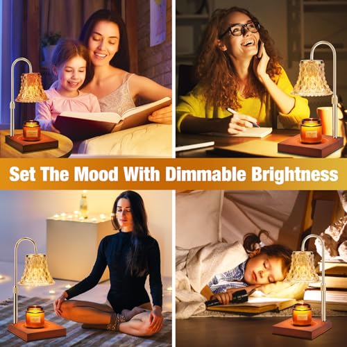 Candle Warmer Lamp with Timer & Dimmer, Adjustable Height, 2 Bulbs T30751