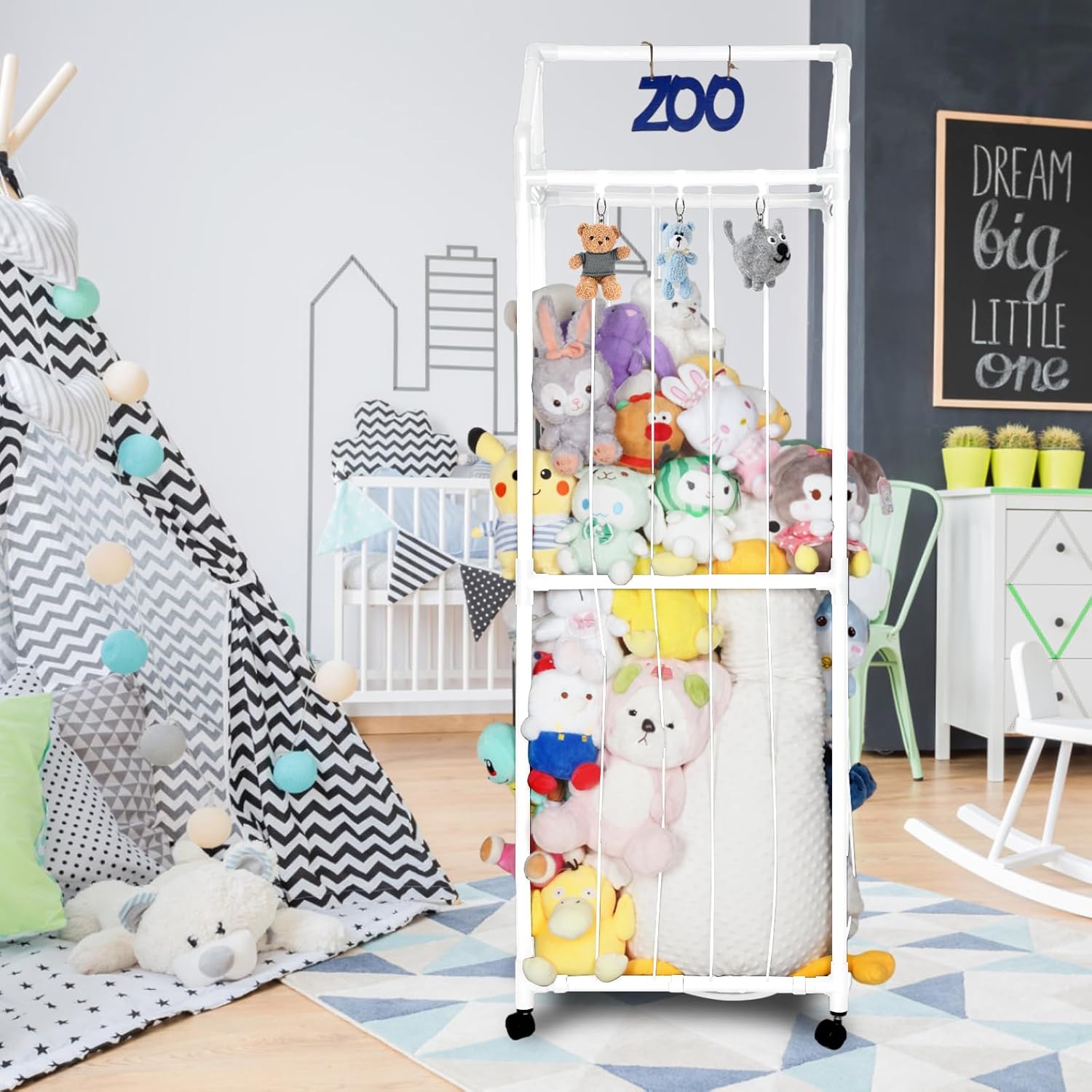 Stuffed Animal Storage Zoo Holder with Elastic Band and Net E5028