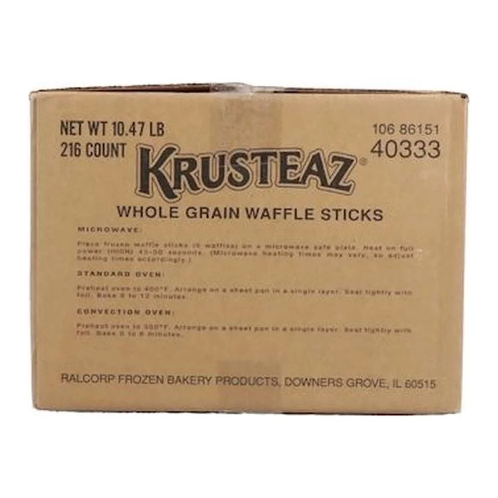 Krusteaz Stick Premium Whole Grain Belgian Waffle, 0.78 oz, 216 per case A465824