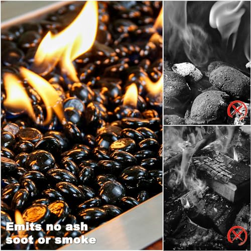 Hisencn Fire Glass Beads 1/2 Inch Cobalt Blue for Fire Pit, 10 lbs Y5267