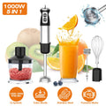 iMounTEK  Immersion Hand Blender, 1000W 5 in 1 Stainless Steel Hand Mixer with 12 Speeds Turbo Mode Food Processor with 20oz Beaker 17oz Chopper Whisk Milk Frother, Black