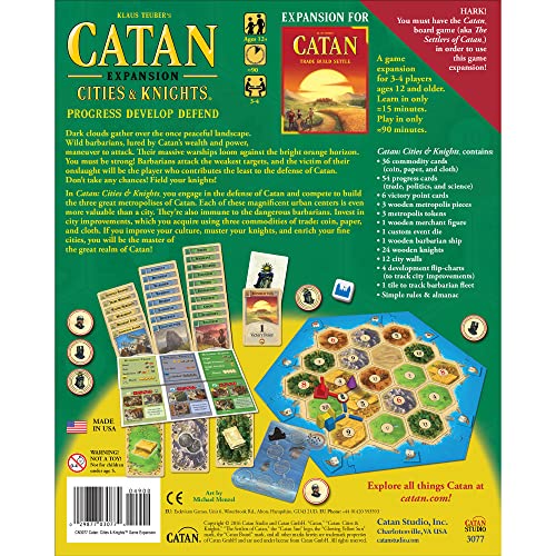 CATAN Cities & Knights Board Game Expansion for Adults and Kids, Ages 12+, 3-4 Players J99079