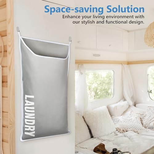 Hanging Laundry Hamper Bag – Over the Door Storage – XL Washable Organizer D33957