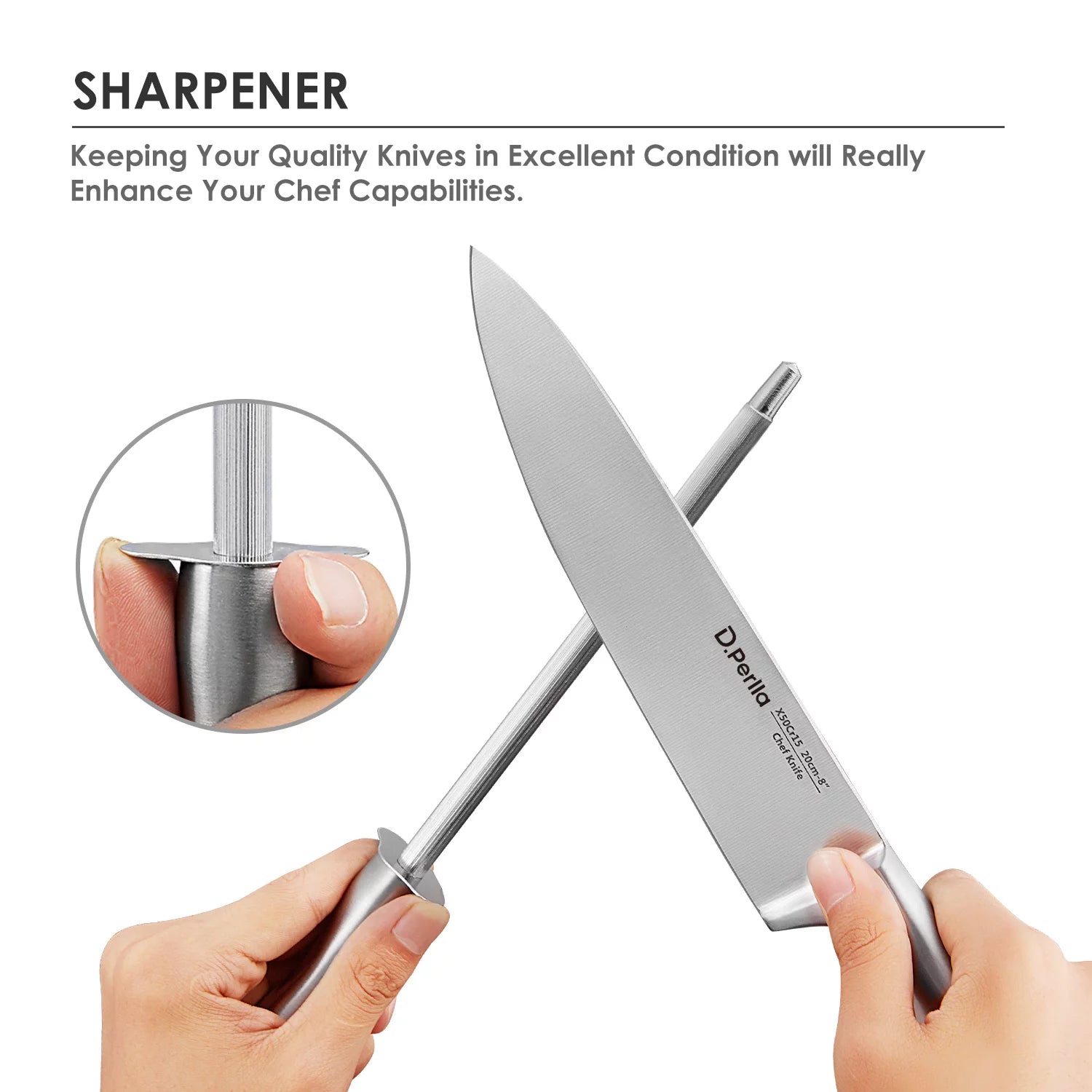 Knife Set 14 Pieces High Carbon Stainless Steel with Acrylic Stand D5033