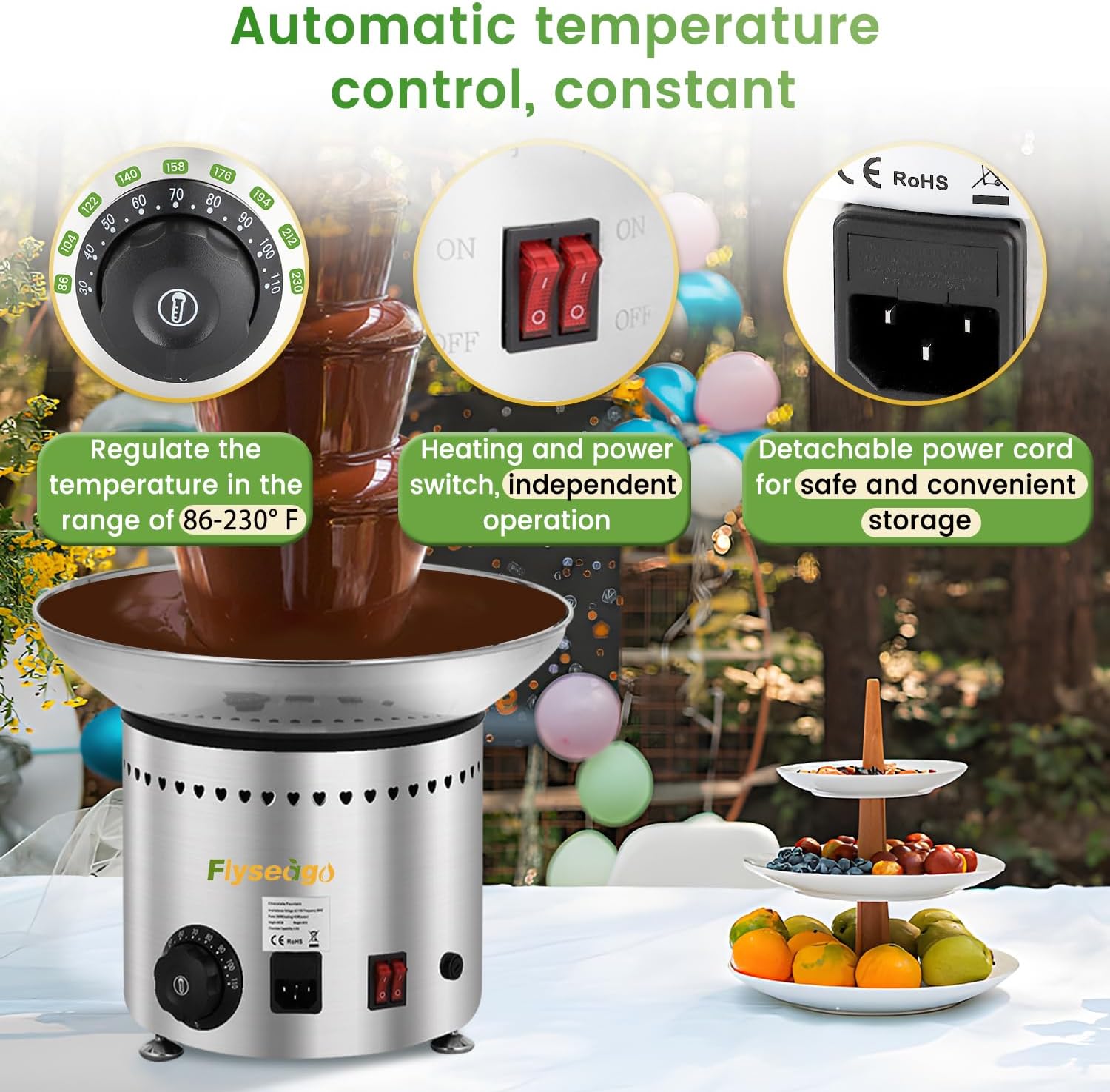 Commercial Chocolate Fountain 5 Tiers Stainless Steel S12057