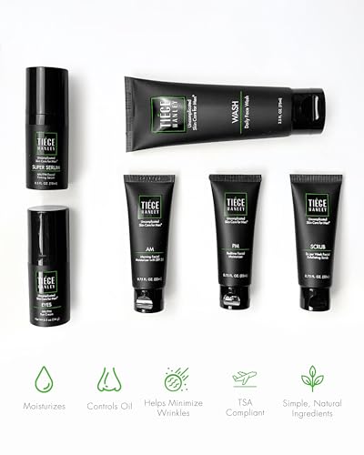Tiege Hanley Men's Skin Care Set Level 3 with Face Wash, Scrub, Moisturizer, Eye Cream & Serum N18990