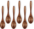 6Pcs Small Wooden Spoons, 5.5 Inches Wood Honey Spoons, Little Wooden Serving Table Spoons Utensils Set, Wooden Teaspoon for Cooking Soup Tea Coffee Eating Stirring
