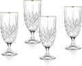 Godinger Iced Tea Beverage Glasses, Dublin, Platinum Rim, Set of 4