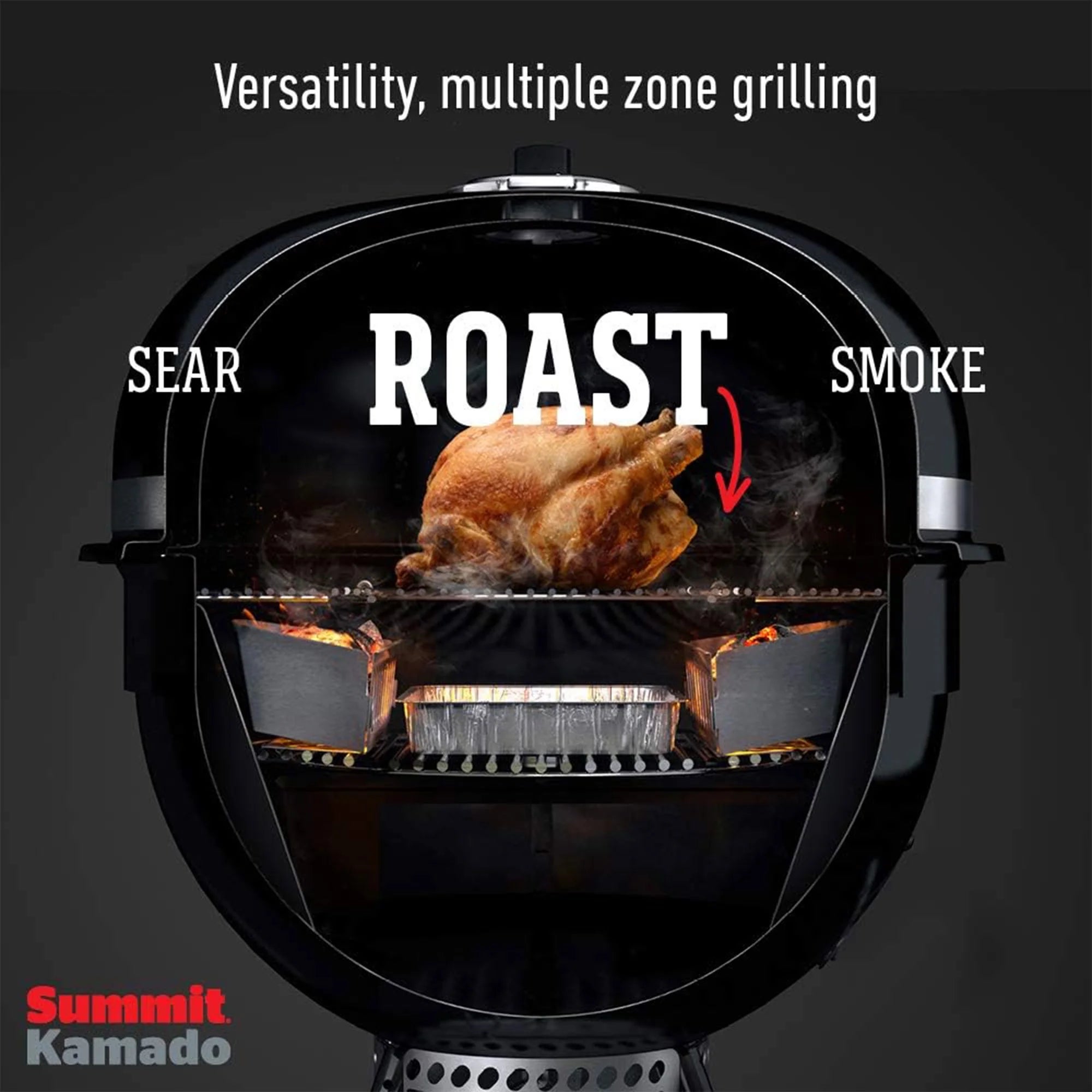 Weber Summit Kamado E6 Charcoal Grill with Stainless Steel Lid, Black E91220