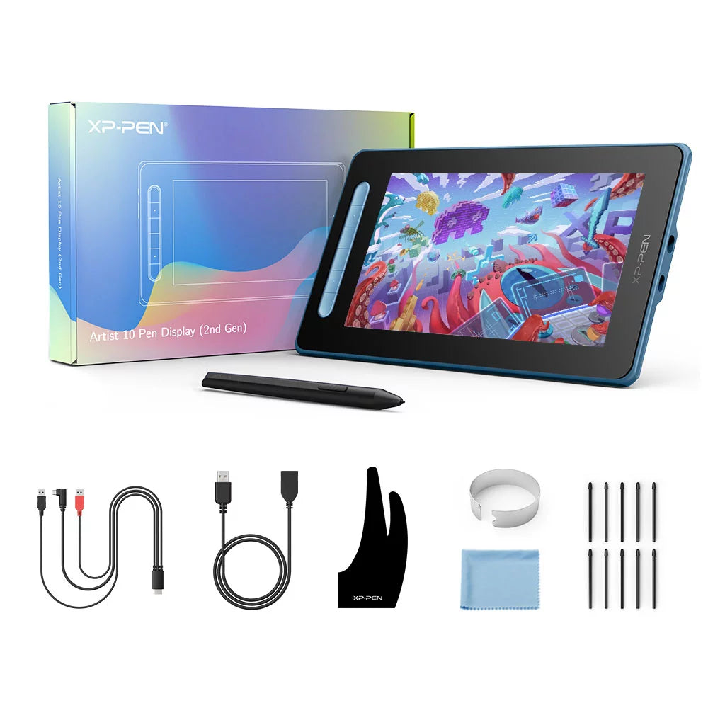 XP Pen Artist 10 2nd Graphics Tablet with Screen X3 Smart Chip Drawing Display J506