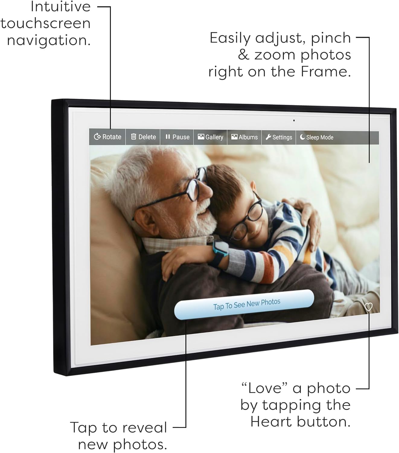 Skylight Digital Picture Frame 15 Inch WiFi Touch Screen Black N563958