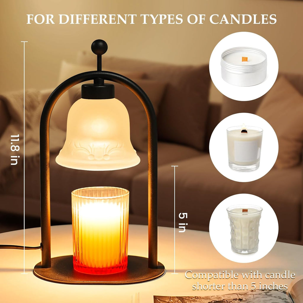 Candle Warmer Lamp with Timer, Dimmable, 2 Bulbs for Jar Candles H856