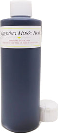 Egyptian Musk: Red Scented Body Oil Fragrance [Flip Cap - HDPE Plastic - Dark Red - 8 oz.]