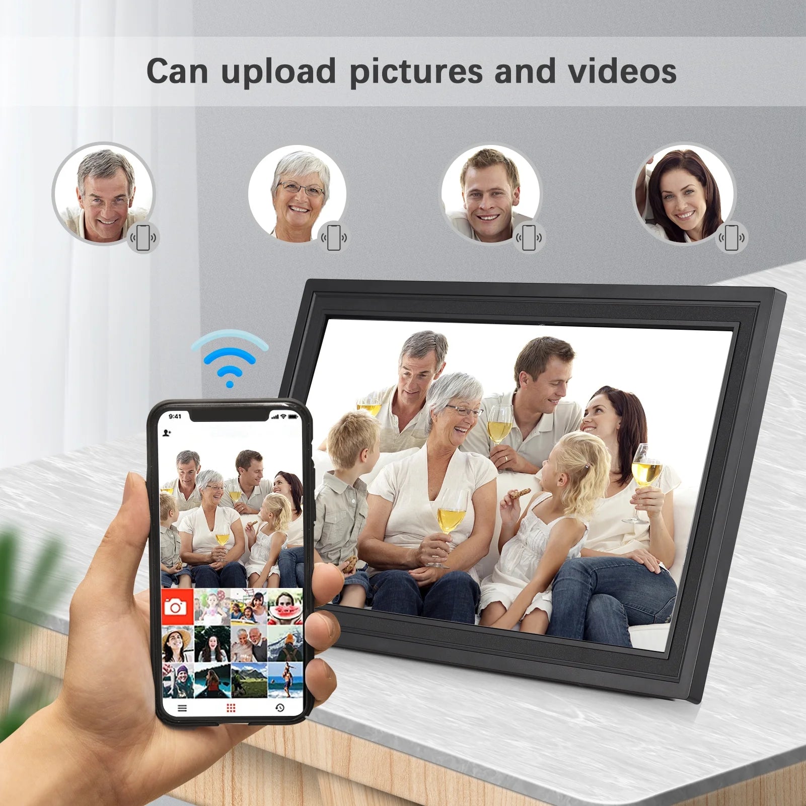 Anself WiFi Digital Photo Frame 15.6-Inch 16GB Y755067