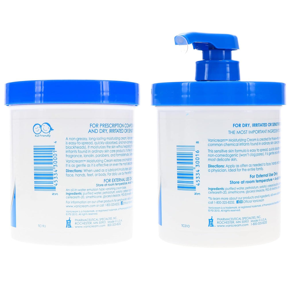 Vanicream Moisturizing Skin Cream with Pump Dispenser, 1 Pound Each K768