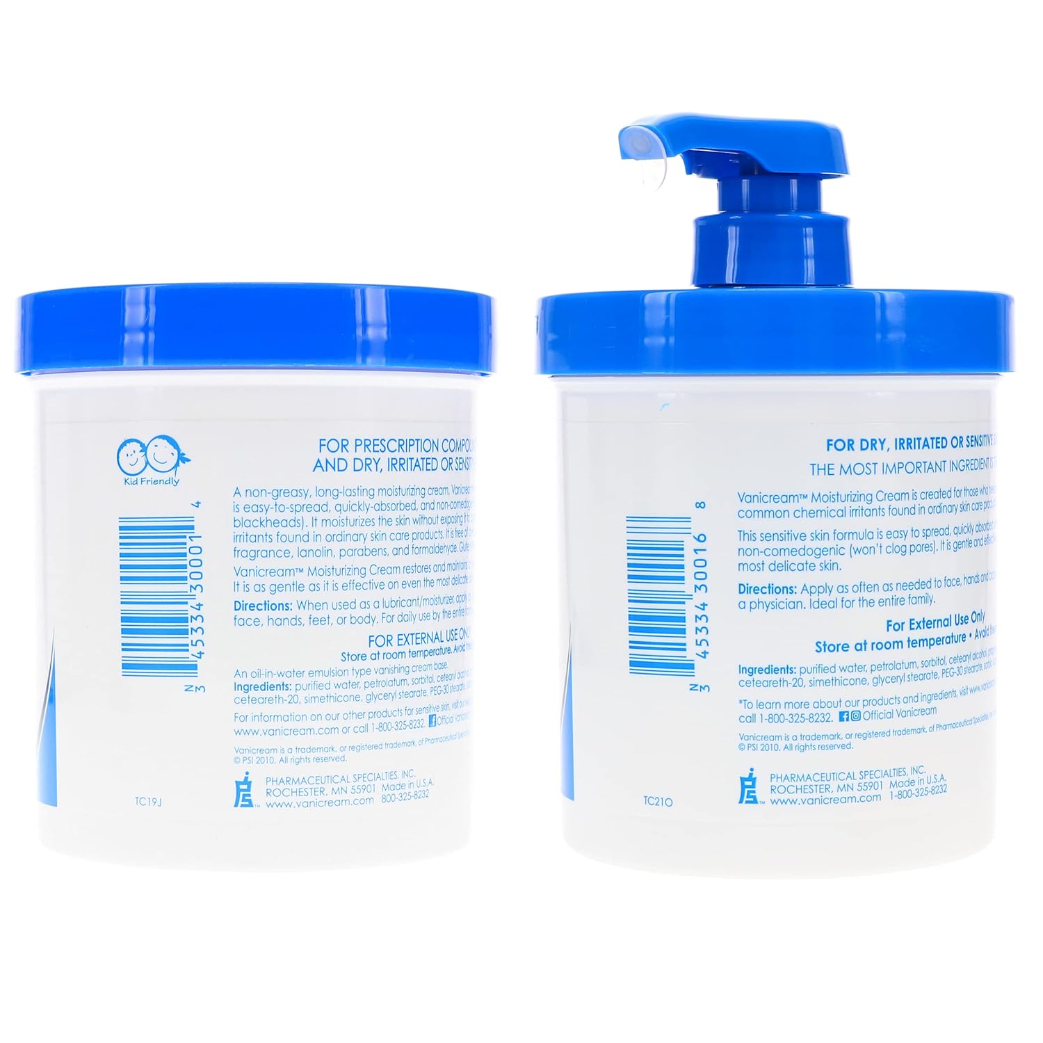 Vanicream Moisturizing Skin Cream with Pump Dispenser, 1 Pound Each K768