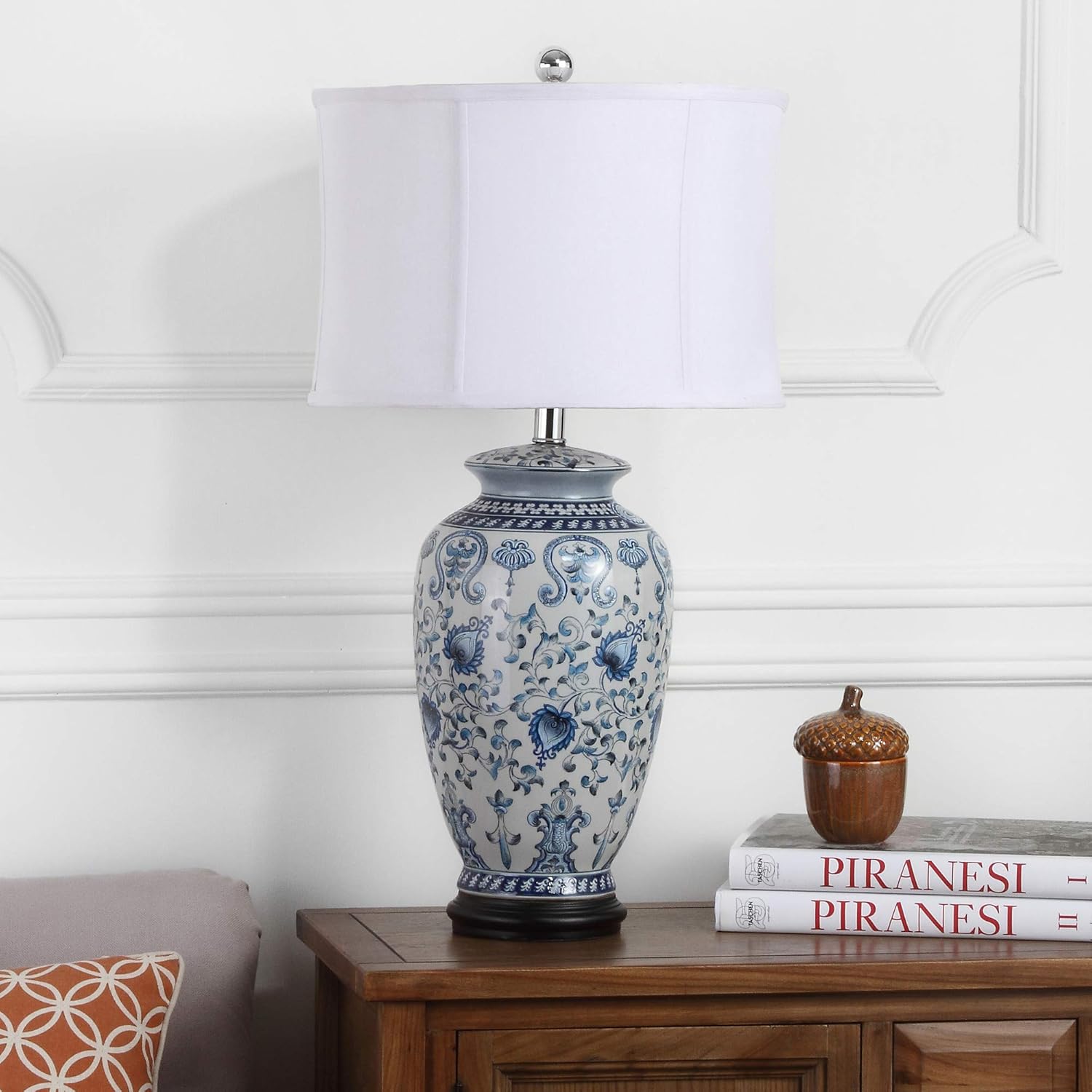 SAFAVIEH Lighting Paige Blue/White Ginger Jar Table Lamp 29-inch B1889