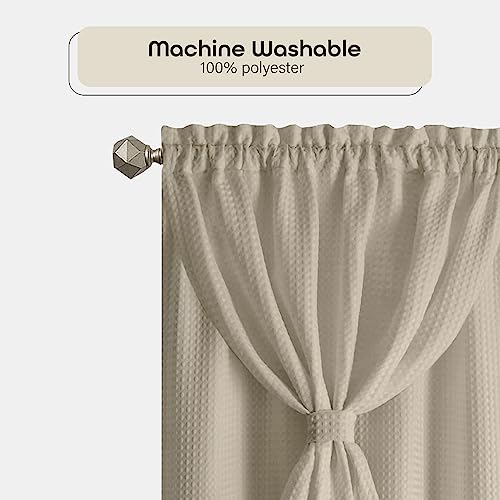 Achim Home Decor Allegra Window Curtain Panel with Valance, 42x84 Inch, White J8575