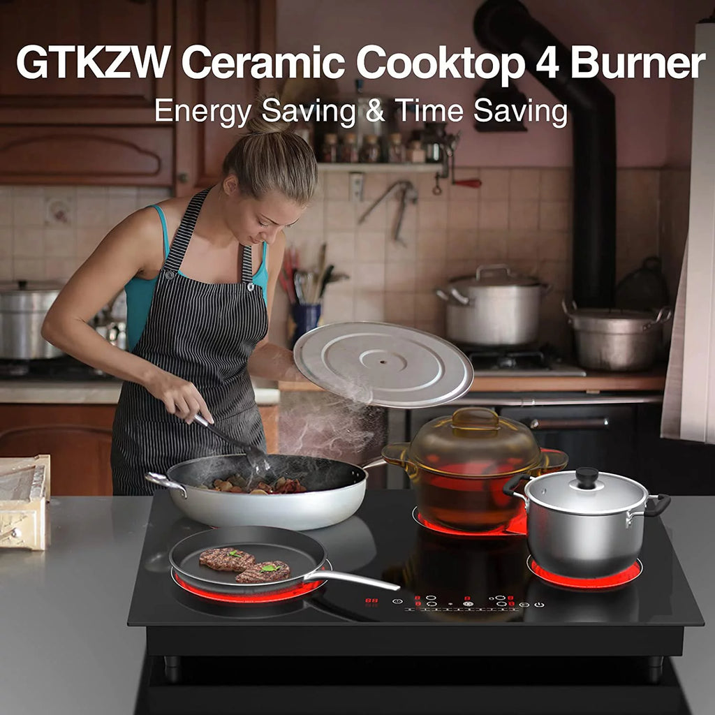 30 Inch Built-in Electric Cooktop with Touch Screen and Safety Lock B74537