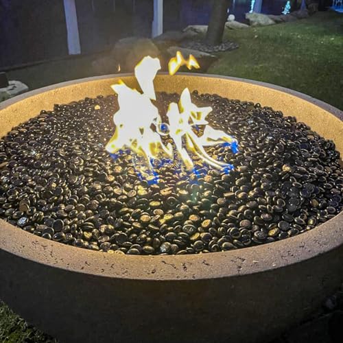 Hisencn Fire Glass Beads 1/2 Inch Cobalt Blue for Fire Pit, 10 lbs Y5267