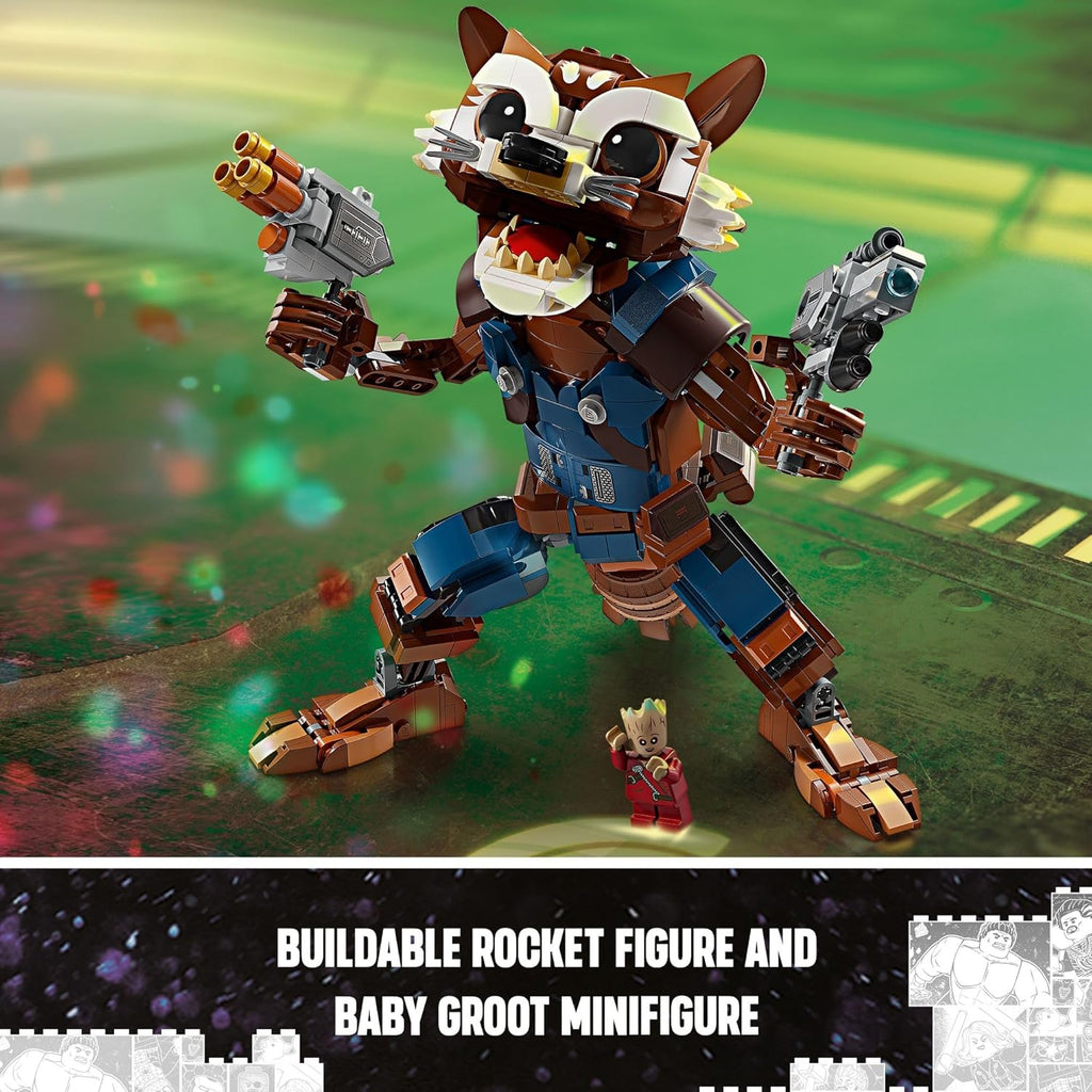 LEGO Marvel Rocket & Baby Groot Minifigure, Guardians of The Galaxy Toy, Ages 10+ V373
