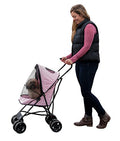 Pet Gear Travel Lite Plus Stroller, Compact, Easy Fold, No Assembly Required, Large Wheels for Cats and Dogs up to 15 pounds, 3 Colors