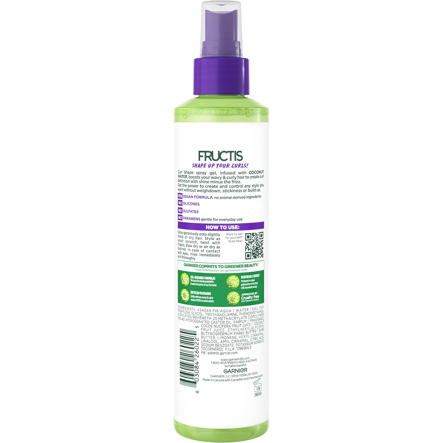 Garnier Fructis Style Curl Shape Defining Spray Gel, 8.5 Fl Oz B88781